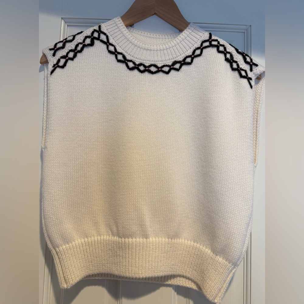 Molli Hand Embroidered Knit Top Size S